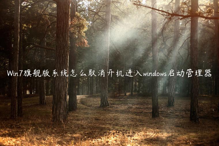 Win7旗舰版系统怎么取消开机进入windows启动管理器