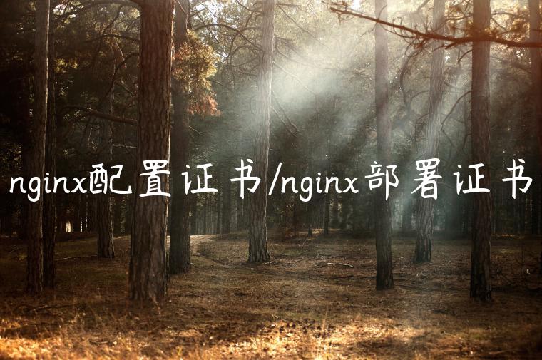 nginx配置证书/nginx部署证书