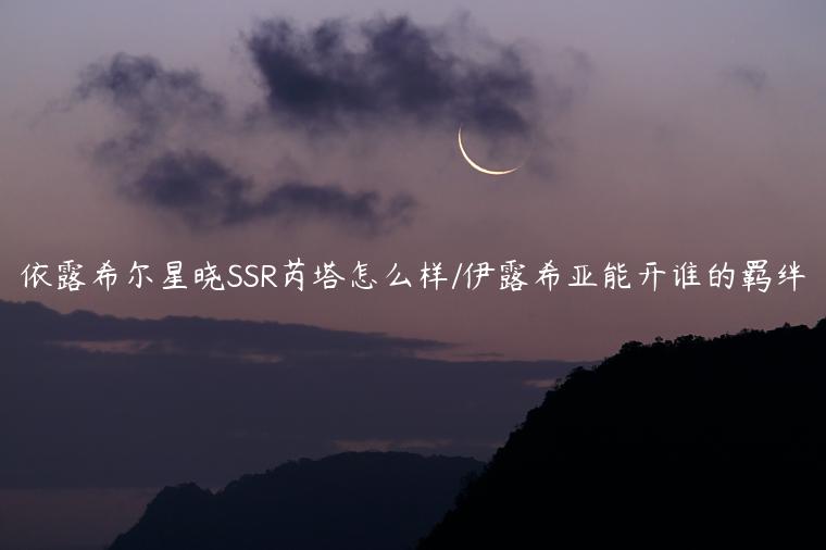 依露希尔星晓SSR芮塔怎么样/伊露希亚能开谁的羁绊