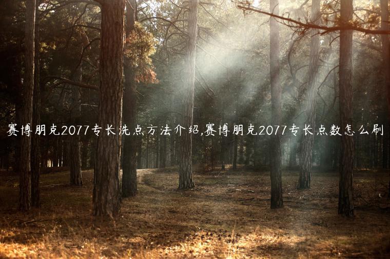 赛博朋克2077专长洗点方法介绍,赛博朋克2077专长点数怎么刷