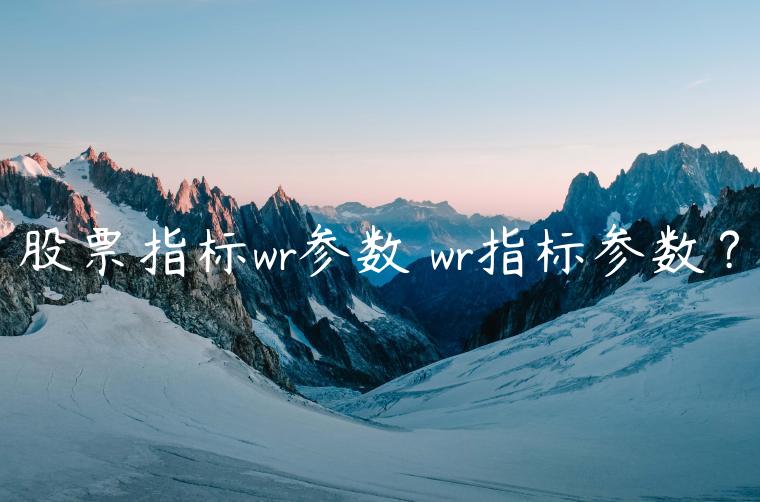 股票指标wr参数 wr指标参数？