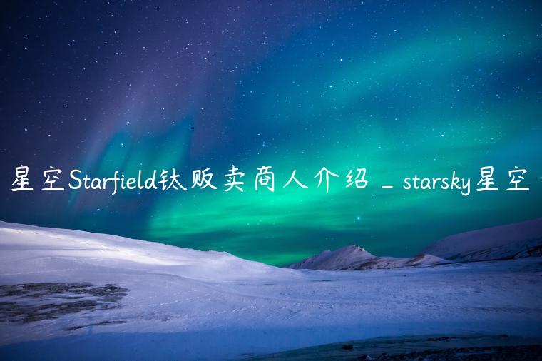 星空Starfield钛贩卖商人介绍_starsky星空