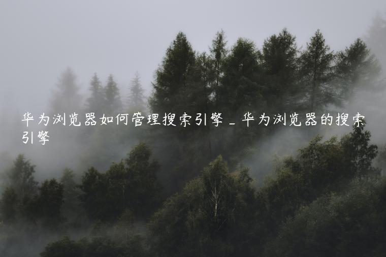 华为浏览器如何管理搜索引擎_华为浏览器的搜索引擎