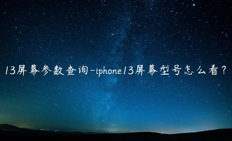 13屏幕参数查询-iphone13屏幕型号怎么看？