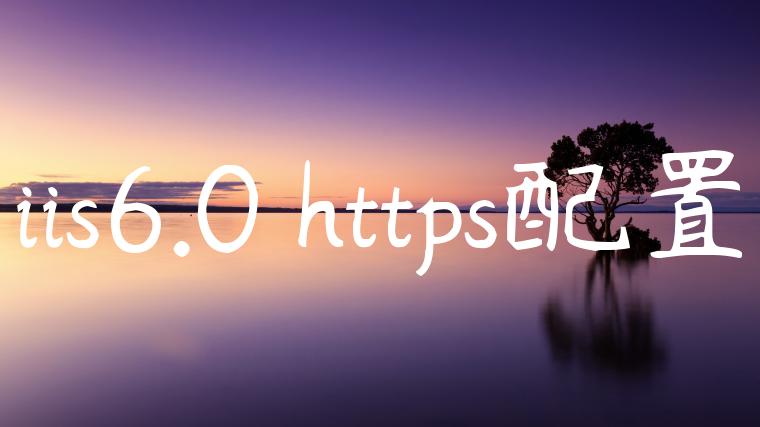 iis6.0 https配置