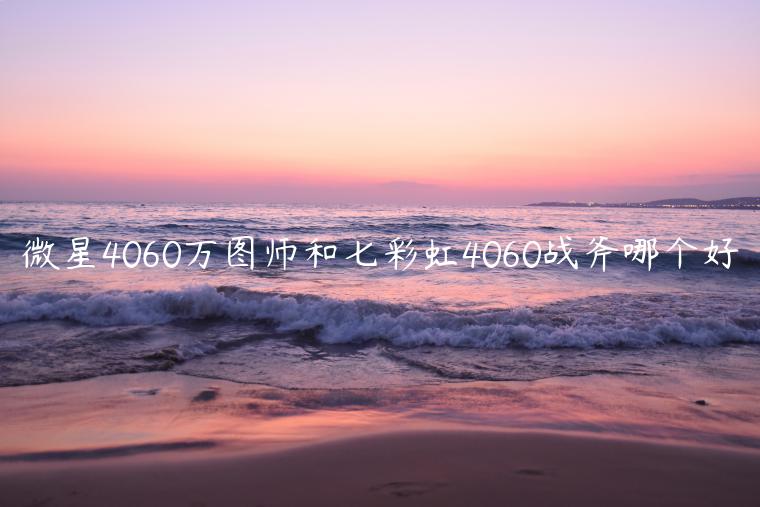 微星4060万图师和七彩虹4060战斧哪个好