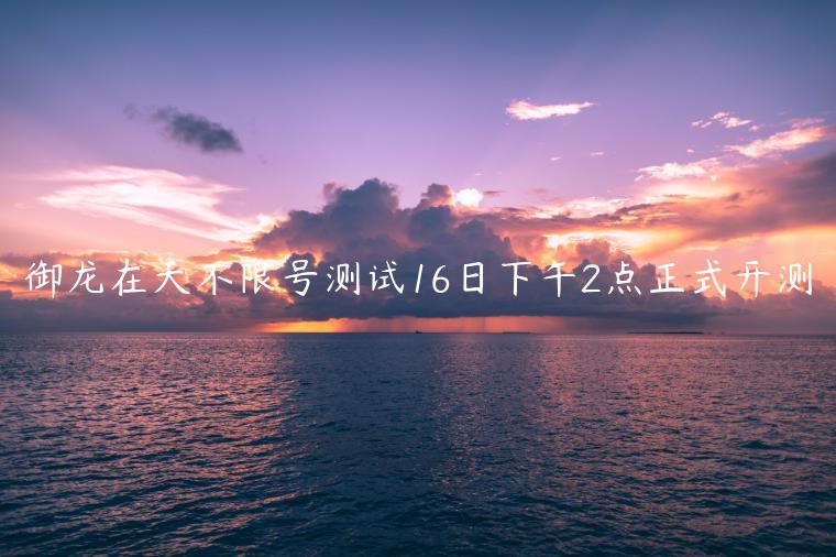 御龙在天不限号测试16日下午2点正式开测