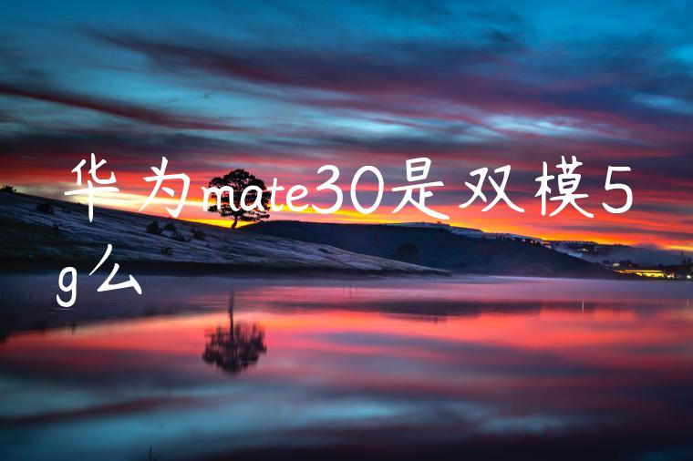 华为mate30是双模5g么