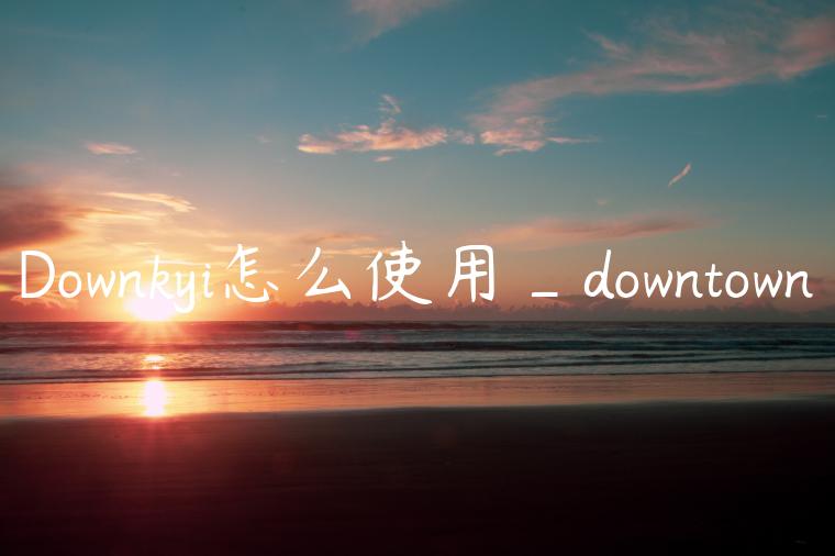 Downkyi怎么使用_downtown