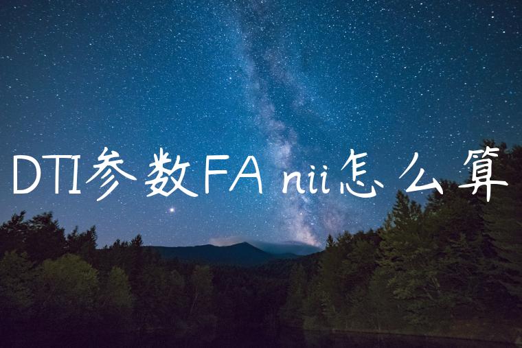 DTI参数FA nii怎么算