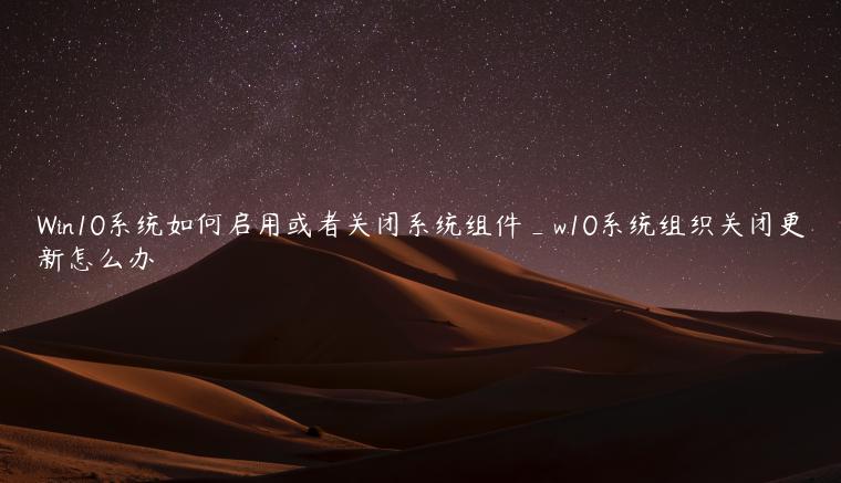 Win10系统如何启用或者关闭系统组件_w10系统组织关闭更新怎么办