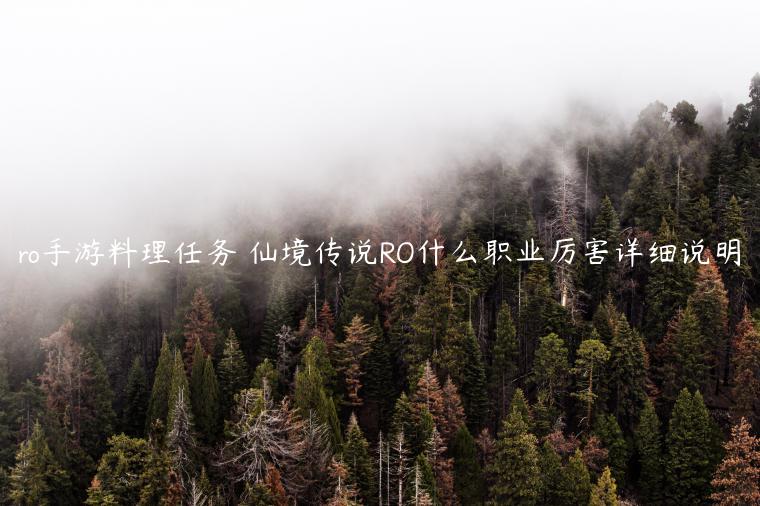 ro手游料理任务 仙境传说RO什么职业厉害详细说明