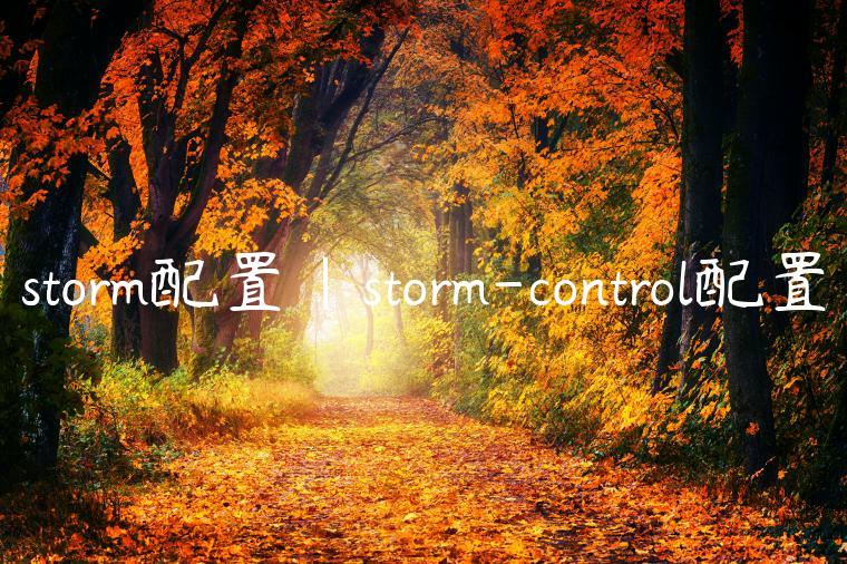 storm配置|storm-control配置