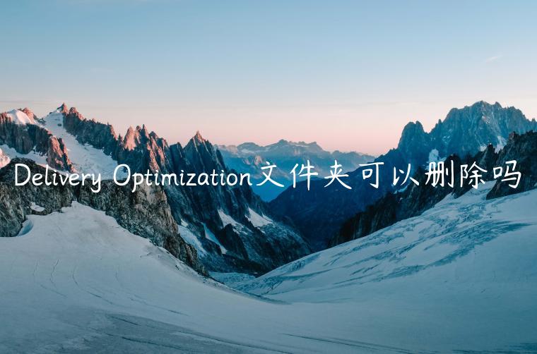 Delivery Optimization文件夹可以删除吗