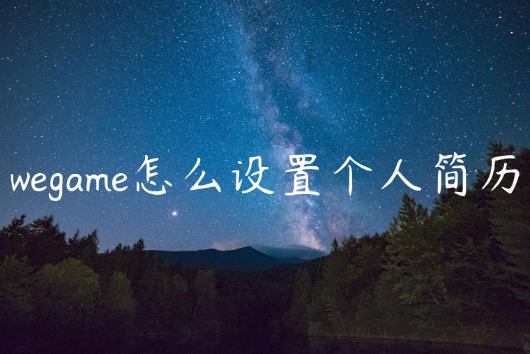 wegame怎么设置个人简历