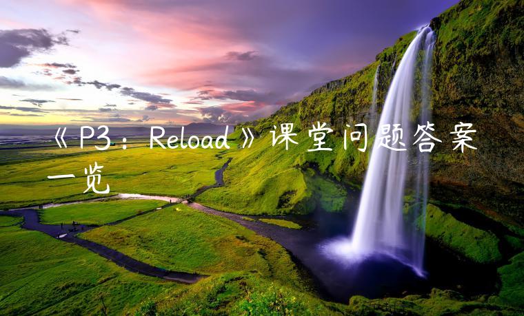 《P3：Reload》课堂问题答案一览