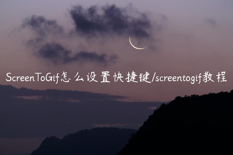 ScreenToGif怎么设置快捷键/screentogif教程