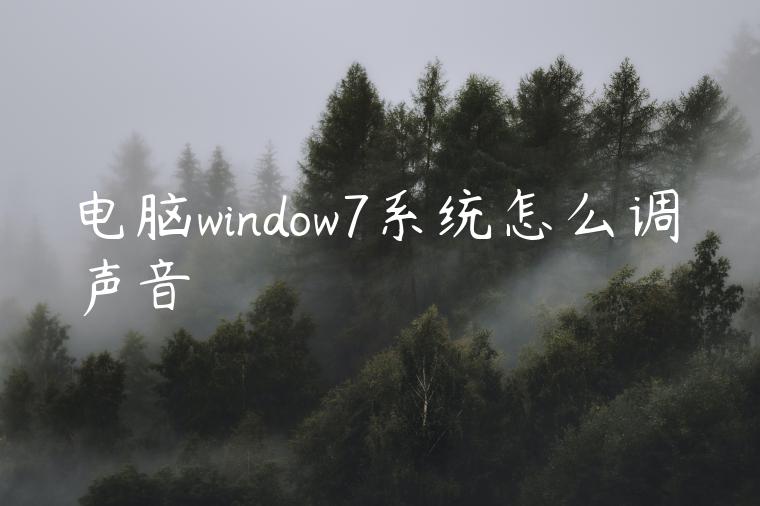 电脑window7系统怎么调声音