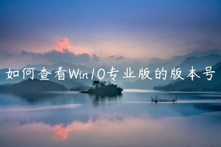 如何查看Win10专业版的版本号