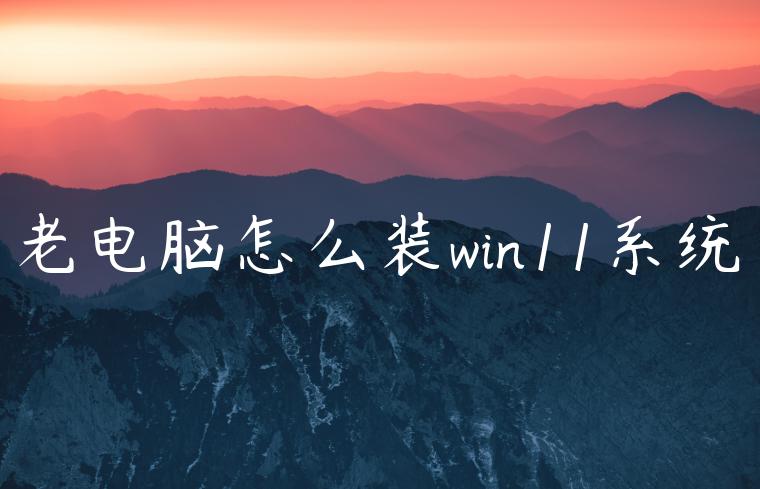 老电脑怎么装win11系统